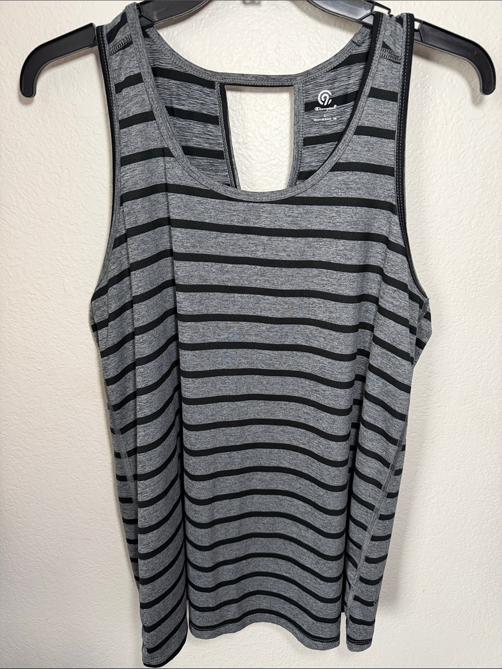 Champion Grey and Black Striped Racerback Tank